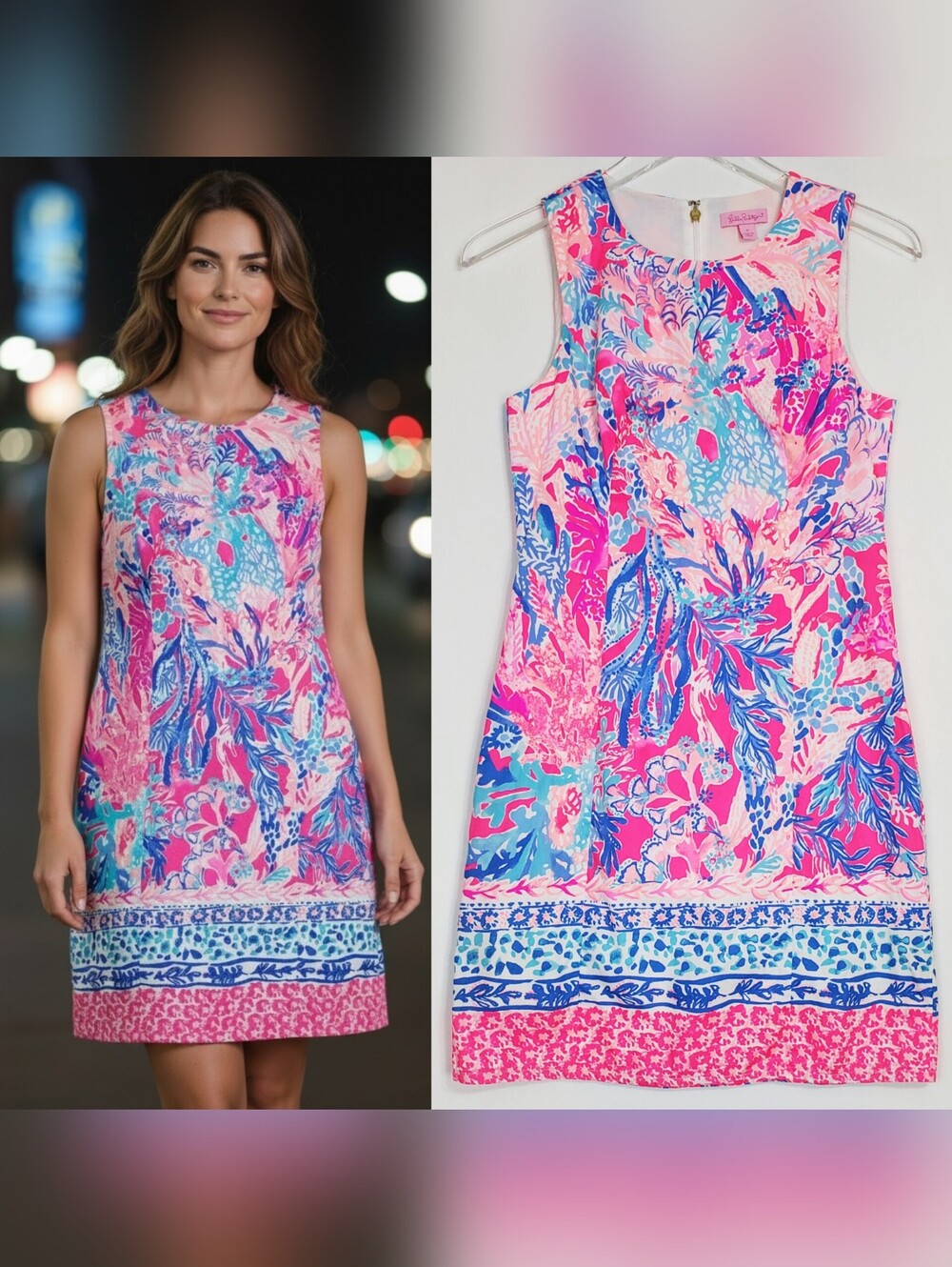 Lilly Pulitzer sz 0 Mila shift dress pink aquadesic sea sleeveless beach coastal